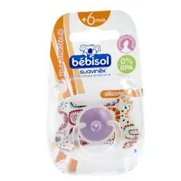 Bébisol Sucette Physiologique Silicone Motif Africain + 6 mois (réf S)