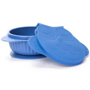 InnoGIO GIOfresh Siliconen Kom met Deksel en Zuignap Blauw