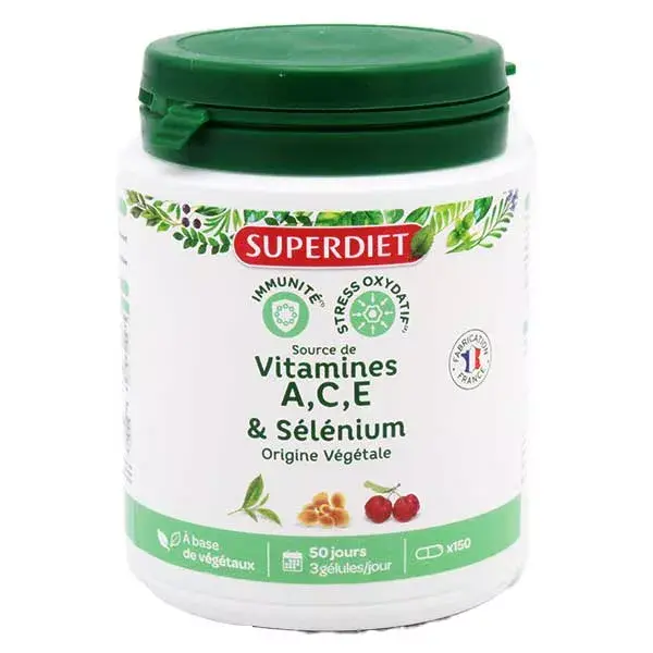 Superdiet Complexe Sélénium Vitamines A.C.E 150 gélules