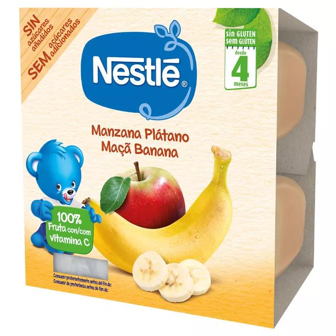 Nestlé Puré Tarrina Manzana y Plátano +4m 4x100 gr