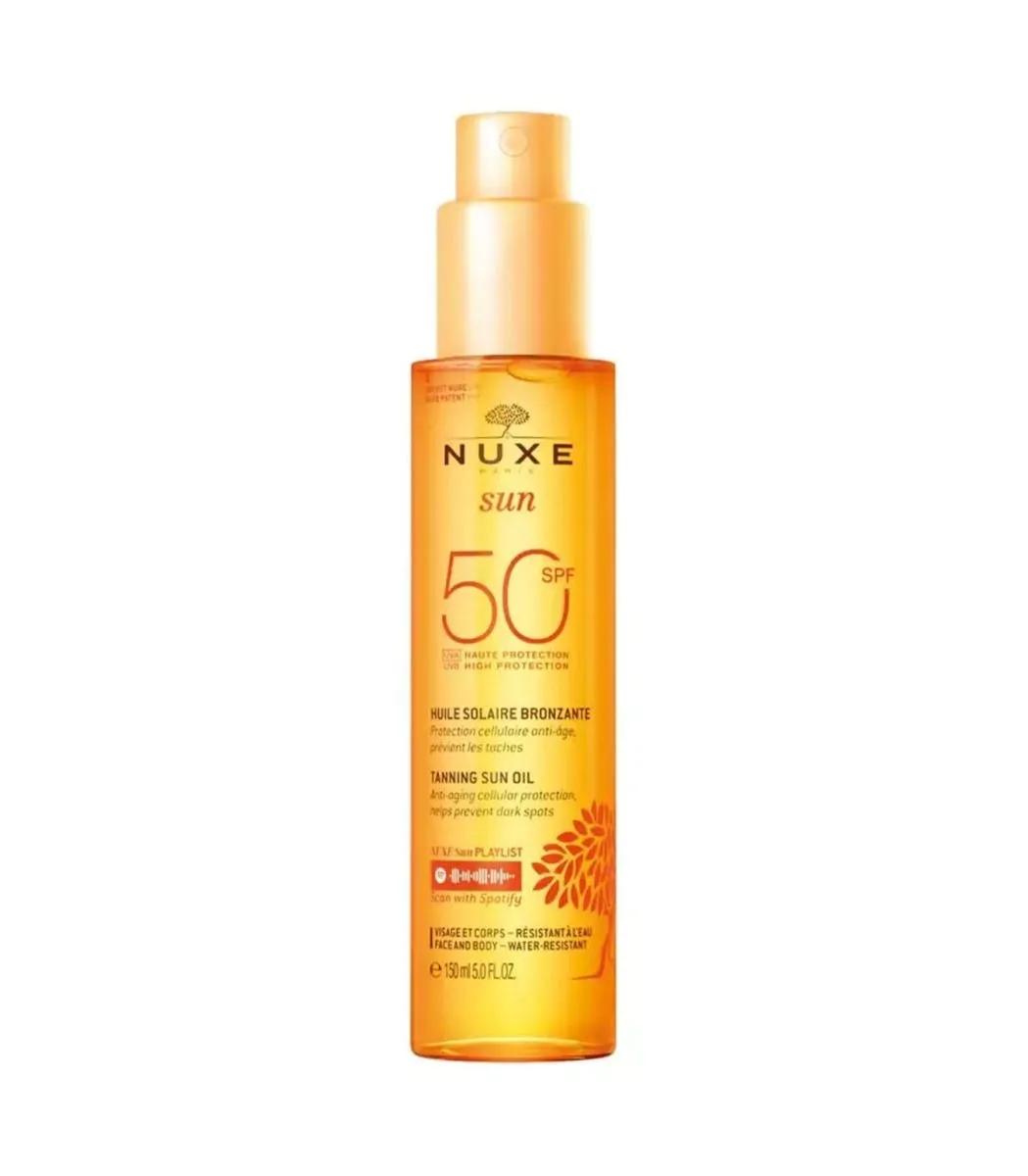 Nuxe Sun Olio Solare Abbronzante per Viso e Corpo Con Protezione Alta SPF50 150 ml