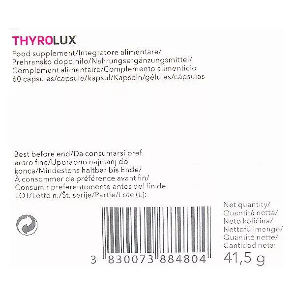 Sensilab Thyrolux Thyroïde 60 capsules