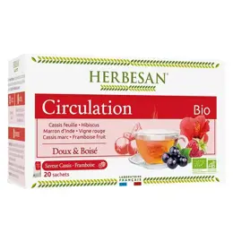 Herbesan Bio Infusion Circulation Saveur Cassis Framboise n°9 - 20 sachets