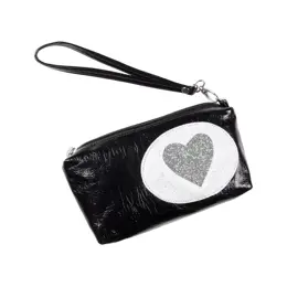 Paname-paris Trousse Make-Up Lamée Coeur Argent