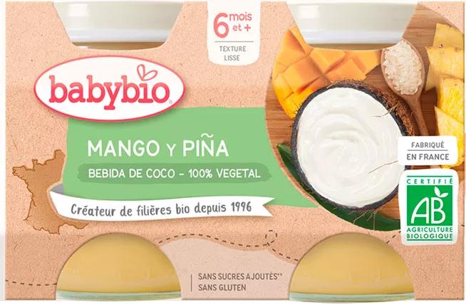 Babybio Gemüsejoghurt Kokosnuss, Mango und Ananas +6m 2x130 gr