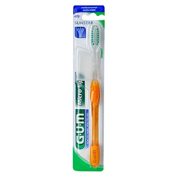 GUM toothbrush teeth Micro Tip Medium compact ref 473