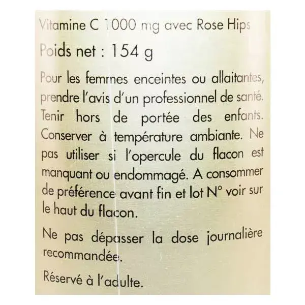 Solgar Vitamine C 1000 avec Rose Hips 100 comprimés