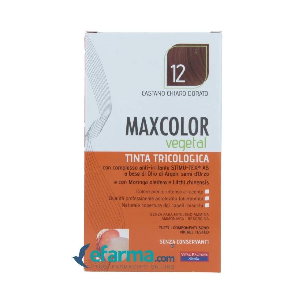 Max Color Vegetal Tinta Per Capelli Tricologica n°12 Castano Chiaro Dorato 140 ml