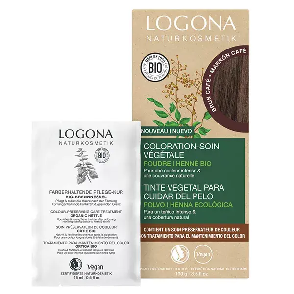 Logona Coloration-soin brun café 100g