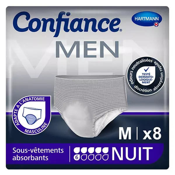 Hartmann Confiance Men Nuit Absorption 6 Gouttes Taille M 8 sous-vêtements