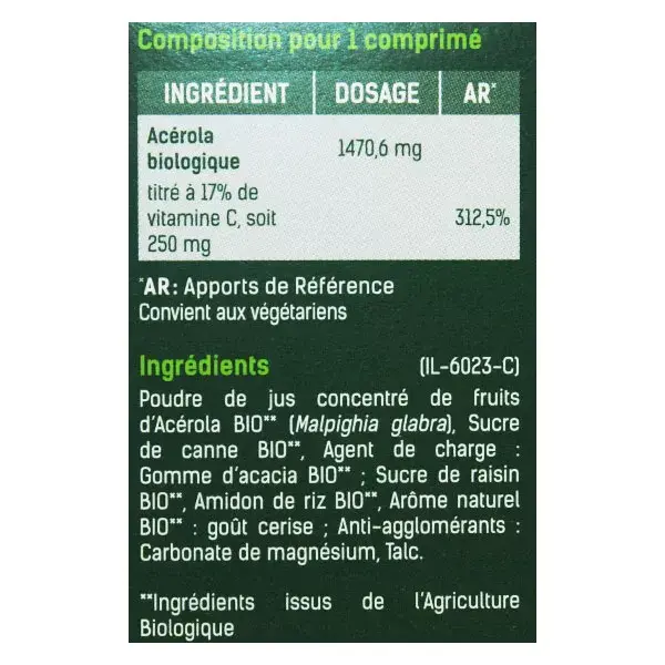 Santé Verte Toniphyt Acérola 20 comprimés