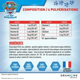 GRANIONS SPRAY MULTIVITAMINES ENFANT PAT PATROUILLE - Vitamine C et B - Immunité