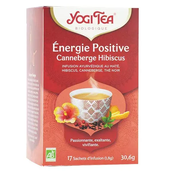 Bolsas de energía positiva arándano rojo hibisco 17 de Yogi Tea