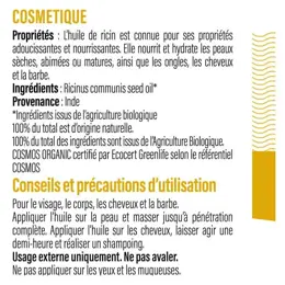 Dayang Aromathérapie Huile Végétale Vierge Ricin Bio 50ml