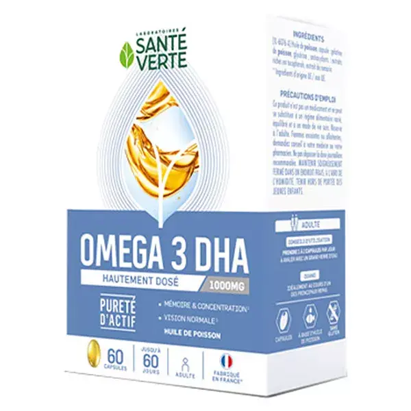 Santé Verte Oméga3 1000mg de DHA 60 capsules