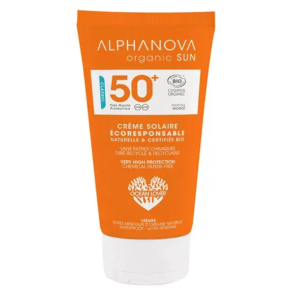 Alphanova Organic Sun Crème Solaire Écoresponsable SPF50+ Bio 50ml