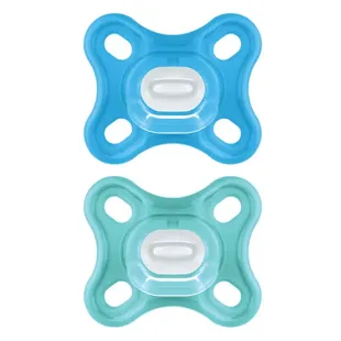 MAM Comfort Ciuccio Fisiologico +0m Blu Lotto di 2 + Scatola di Sterilizzazione