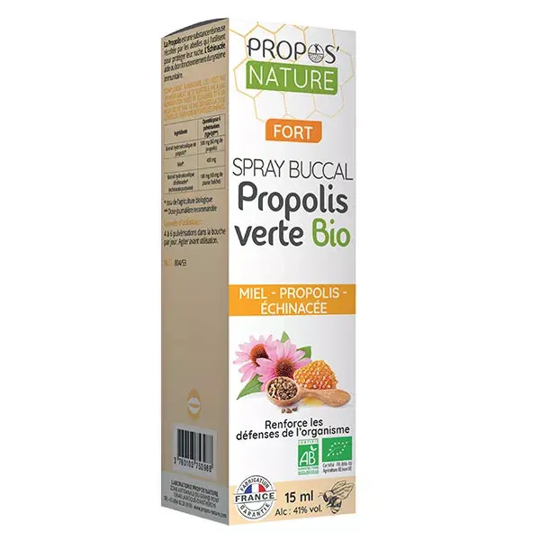 Propos' Nature Apithérapie Spray Buccal Propolis Verte et Echinacée Bio 15ml