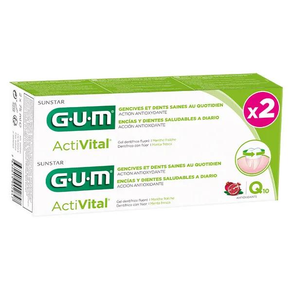 Gum Activital Pasta de Dientes en Gel 75ml Lote de 2