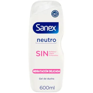 Sanex Gel de Ducha Neutro SIN Hidratación Delicada 600 ml