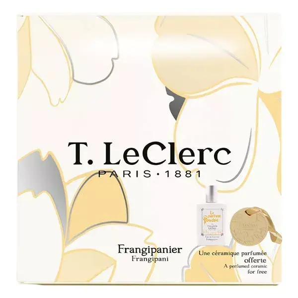 T.LeCLerc coffret parfum frangipanier 50ml et ceramique parfumee - frangipanier