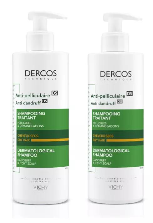 Vichy Dercos Anti-Schuppen-Shampoo für trockenes Haar 2x390 ml