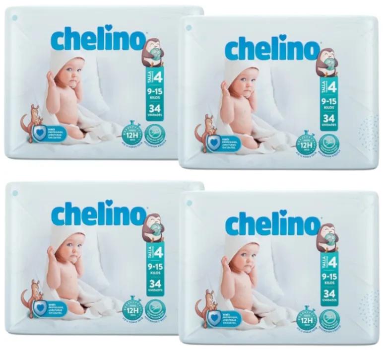 Chelino Luiers Maat 4 (9-15 Kg) 4x34 stuks