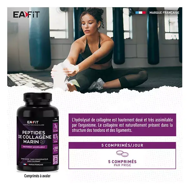 Eafit Peptides de Collagène Marin Bien-être Musculaire et Articulaire 120 comprimés