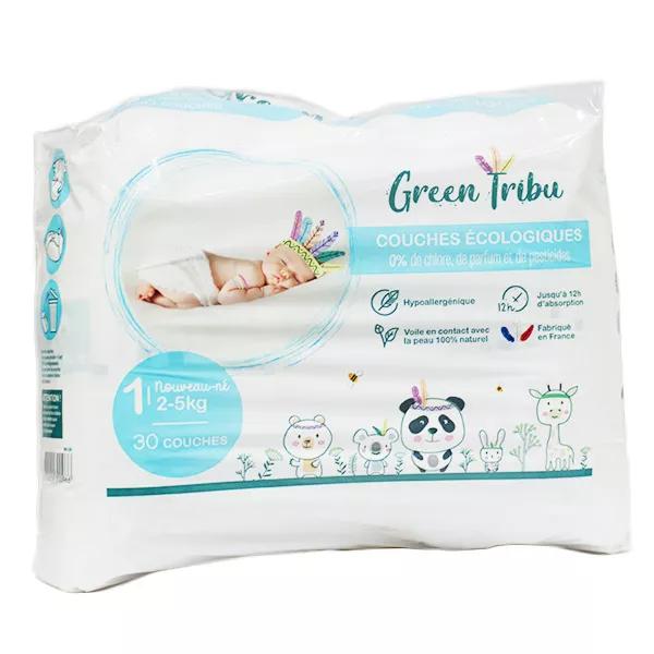 Green Tribu Pañales Ecológicos Talla 1 2-5kg 30 unidades