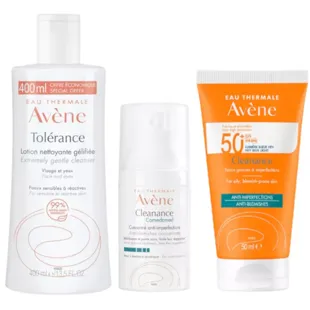 Avène Tolerance Cleanser 400 ml + Cleanance Comedomed 30 ml + Solar SPF50+ 50 ml