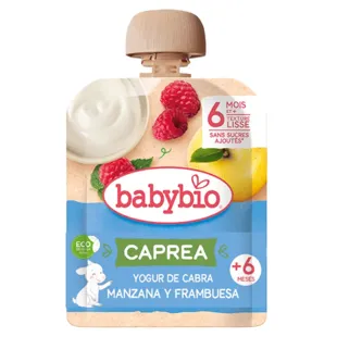 Babybio Caprea Pouche Apple and Raspberry Goat Yogurt +6m 85 gr