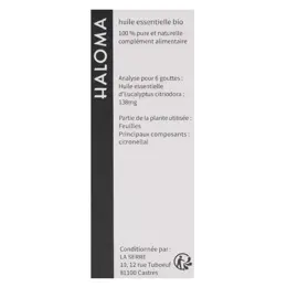 Haloma Huile Essentielle Eucalyptus Citronné Bio 10ml