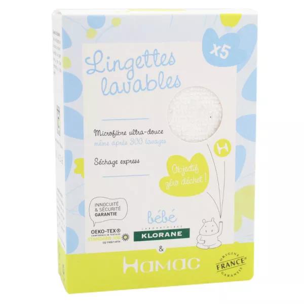 Klorane Bébé Lingettes Lavables Edition Limitée Hamac 12 x 14 cm 5 Unités