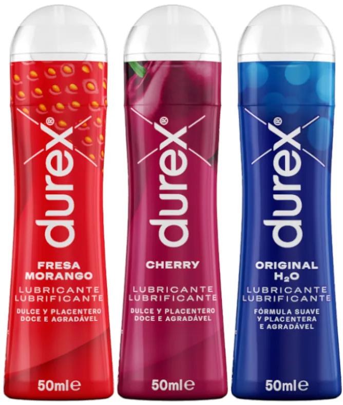 Durex Lubrifiants Fraise + Cerise + Original 3x50 ml