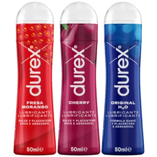 Durex Lubricantes Fresa + Cherry + Original 3x50 ml