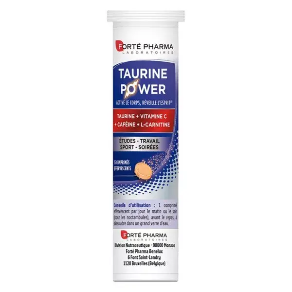 Forte Pharma Taurine Power Effervescent Energy Tablets 15 Tablets