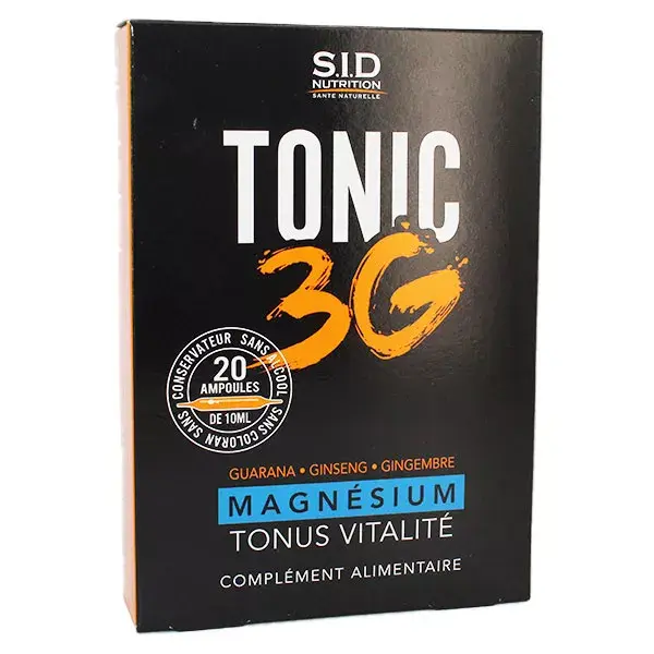 SID Nutrition Tonic 3G Magnésium Tonus Vitalité 20 ampoules