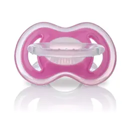 NUBY Sucette Anneau de Dentition Silicone Rose + 0mois