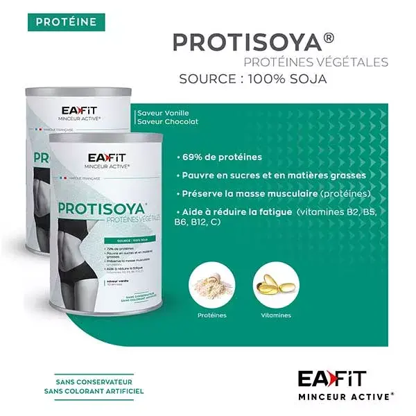Eafit Protisoya Protéines Végétales saveur Vanille 320g