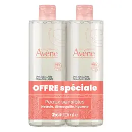 Avène Eau Thermale Les Essentiels Eau Micellaire Démaquillante Lot de 2 x 400 ml