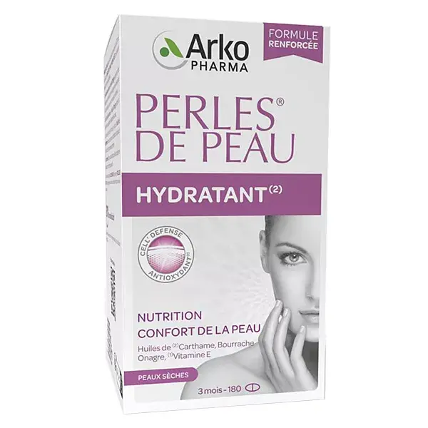 Arkopharma Perles de Peau Hydratant Nutrition & Confort de la Peau 180 capsules