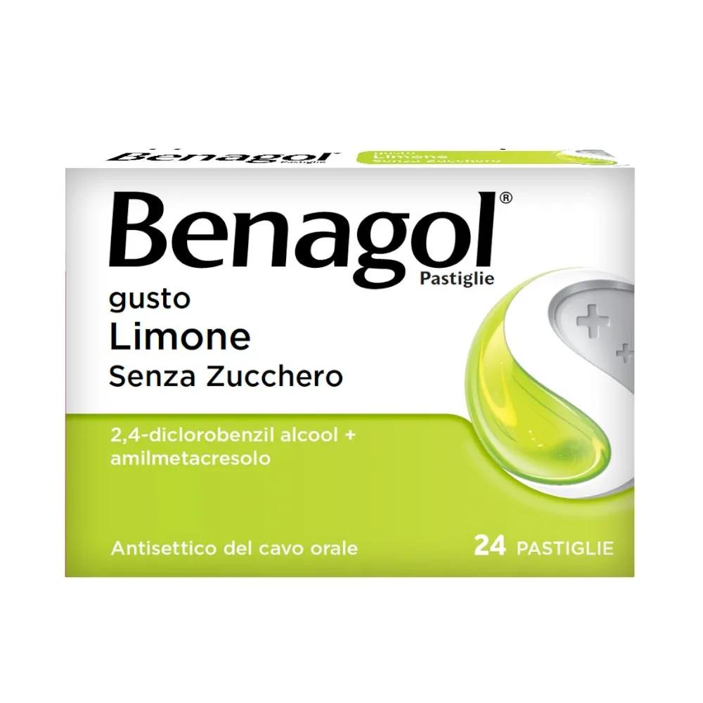 Benagol Pastiglie Limone Senza Zucchero Antisettico per Cavo Orale 24 Pastiglie