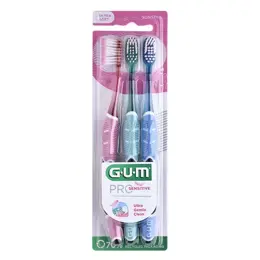 Brosse à dents GUM® PRO Ultra-Souple 15/100e 2+1 Offert