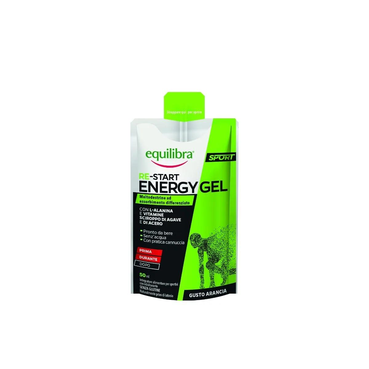 Equilibra Re-Start Energy Gel Integratore per Sportivi, a Base di Creatina e L-Glutammina 1 Bustina