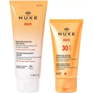 Pack Nuxe Sun Shampoo and Shower Gel Aftersun 200ml + Facial Cream SPF30 50ml