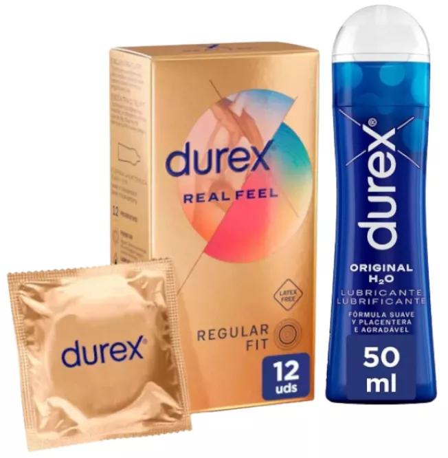 Durex Play Original Lubricante Íntimo 50 ml + Preservativos Real Feel 12 uds