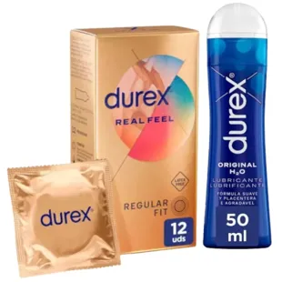 Durex Play Original Lubricante Íntimo 50 ml + Preservativos Real Feel 12 uds