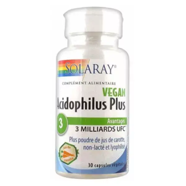 Solaray Acidophilus Plus Carrot Juice Capsules x 30 