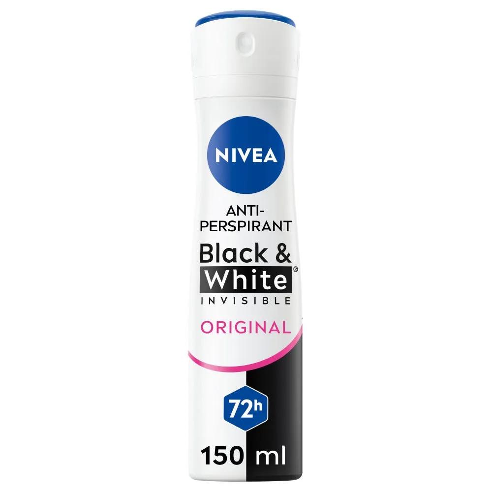 Nivea Black & White Invisible Original Deodorante Spray Donna Antitraspirante 72h 150 ml