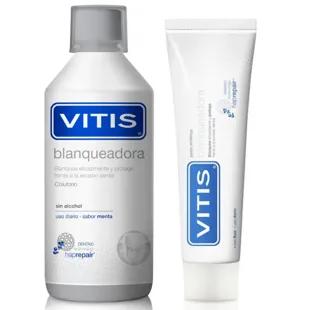 Vitis Whitening Mundwasser 500 ml + Whitening Zahnpasta 100 ml